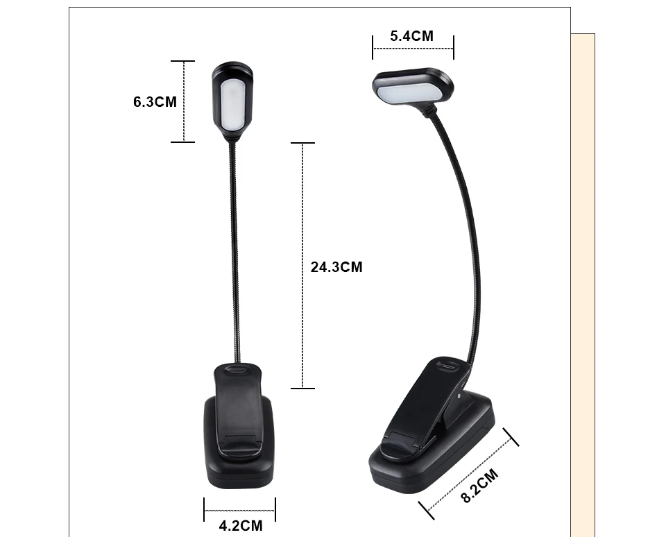 LED Book Light Reading Light Flexible Book Lamp Clip Table Desk Lamp For Notebook Laptop PC Computers (5)