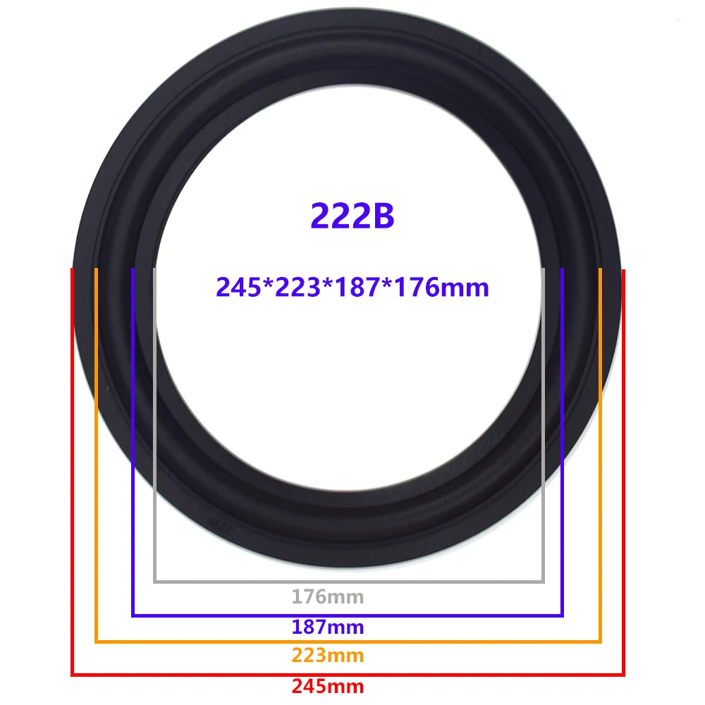 Piezas de reparación de Subwoofer con altavoz envolvente de goma de 10 pulgadas Piezas de reparación de Subwoofer con altavoz envolvente de goma de 10 pulgadas