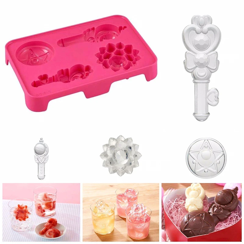 

anime sailor moon cuttie moon rod wands crystal star compact space love key ice cube mold Tray Ice Cream Makers cosplay costume