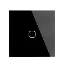 Minitiger interruptor padrão ue/reino unido, interruptor de toque de parede de 1 gang, painel de vidro de cristal branco, 220-250v, apenas função de toque