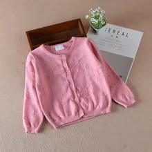 Розовый Детский свитер кардиган для девочек однобортная Весенняя Верхняя одежда Куртка для маленьких девочек детская одежда для От 1 до 2 лет 185064