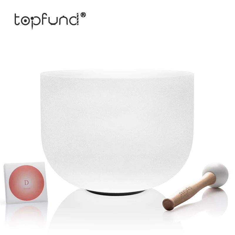 TOPFUND D Note Sacral Chakra Frosted Quartz Crystal Singing Bowl 9&quot For Meditation yoga practice | Спорт и развлечения