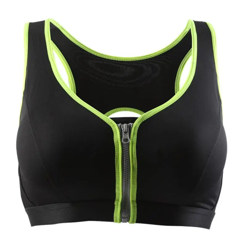 

Women Racer back Workout Tank Top Sports/Yoga Bra Bodybuilding Fitness Padded Front Zipper