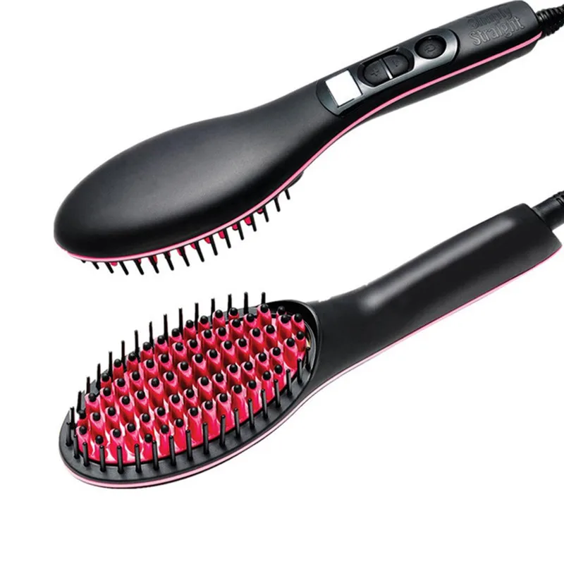 

ICOCO Electric Hair Straightener Brush LCD Display Straightening Iron Combs Hair Brushes Digital Control Heating Comb Brushes