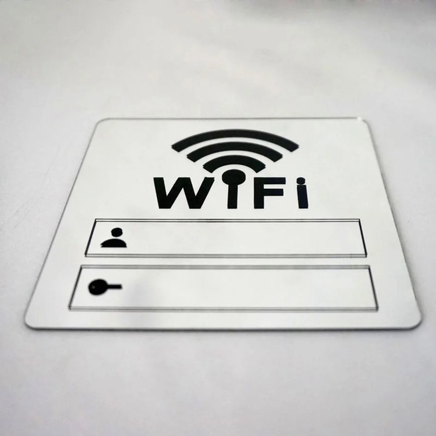 20 см знак Wi Fi 3D акриловые зеркало наклейки на стену перезаписываемый аккаунт и