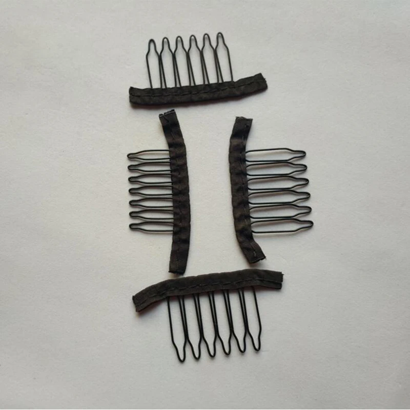 20 50Pcs 6 Theeth Stainless Steel Wig Combs For Wig Caps Wig Clips For Hair Extensions 2