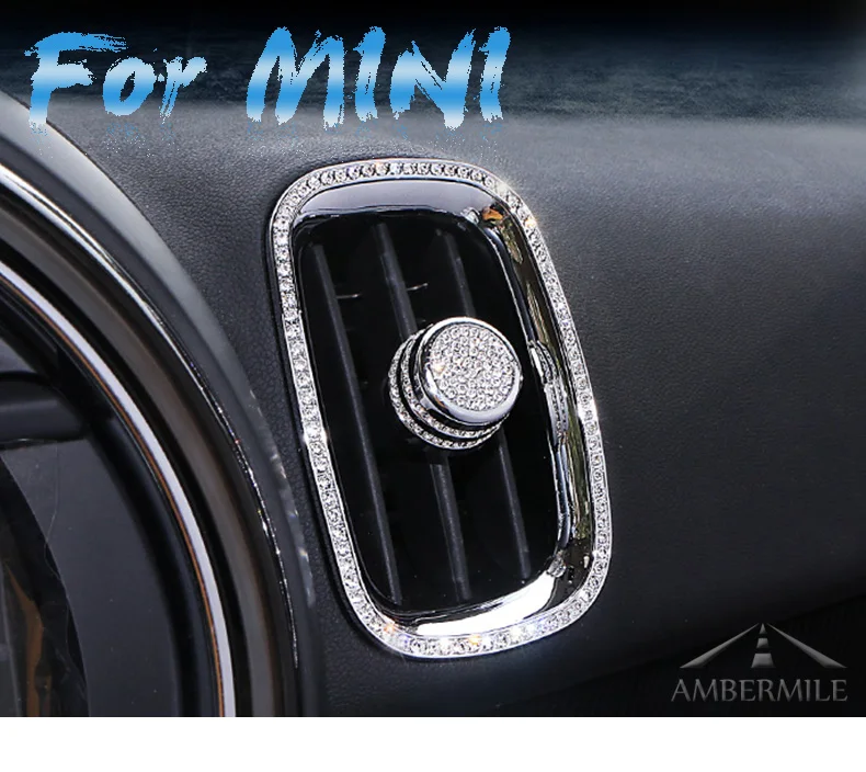 AMBERMILE 4 шт. 3D кристалл для Mini Cooper F60 аксессуары для Mini Countryman F60 интерьер автомобиля кондиционер выходное отверстие рамка Крышка ручки
