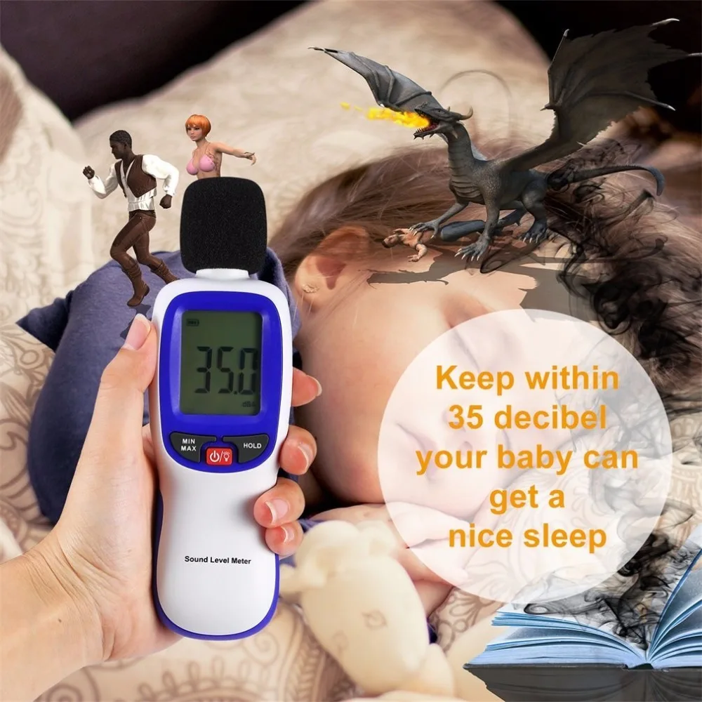 

Digital Sound Level Meter 30-130dB Decibel Monitoring with LCD Screen Decibel Noise Tester