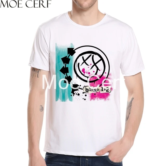 Cheap MOE CERF New Arrival Zombie skull Blink 182 Album 1999 Design T Shirt Summer Short Sleeve Funny Boy Tops Punk Teen Tees L9-O-187