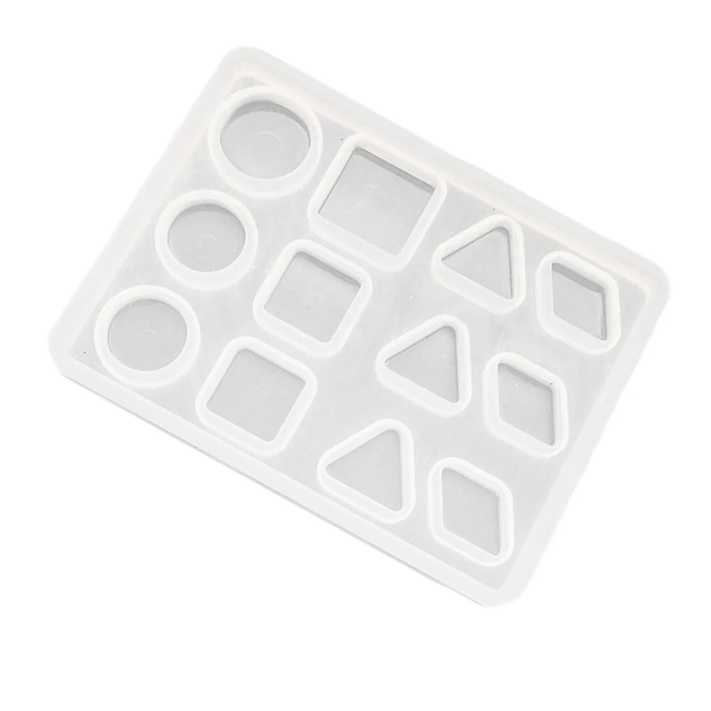 12 Designs Geometric Pendant Necklace Silicone Mould DIY Casting Epoxy Resin Decorative Craft Mold Jewelry Making Mold Tools