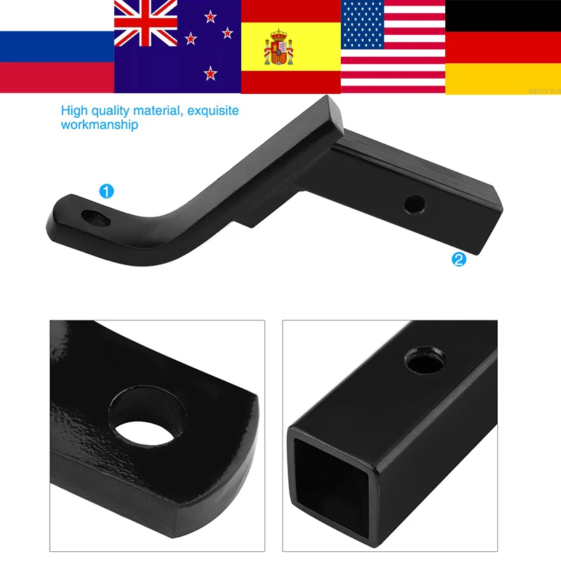 

6in Drop Trailer Hitch Ball Mount Mounting Trailer Tow Hitch Ball Receiver for Towbar Tow Truck Caravan Trailer Couplings