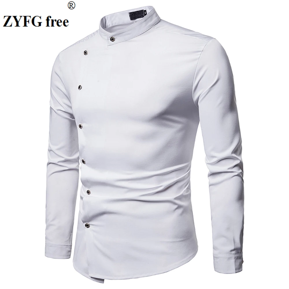 ZYFG мужская рубашка с длинными рукавами деловые джентльменские рубашки дышащая простая Стильная мужская одежда