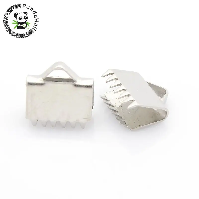 Buy 304 Stainless Steel Ribbon Clamp Ends, Stainless Steel Color, 10x11x5mm