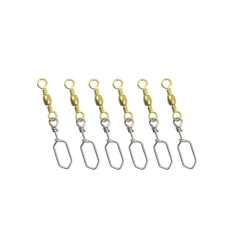 10PCS 2# 4# 6# 8#10# 12#14# Stainless Steel Fishing Connector Pin Bearing Rolling Swivel Snap Pins Fishing Tackle Accessories