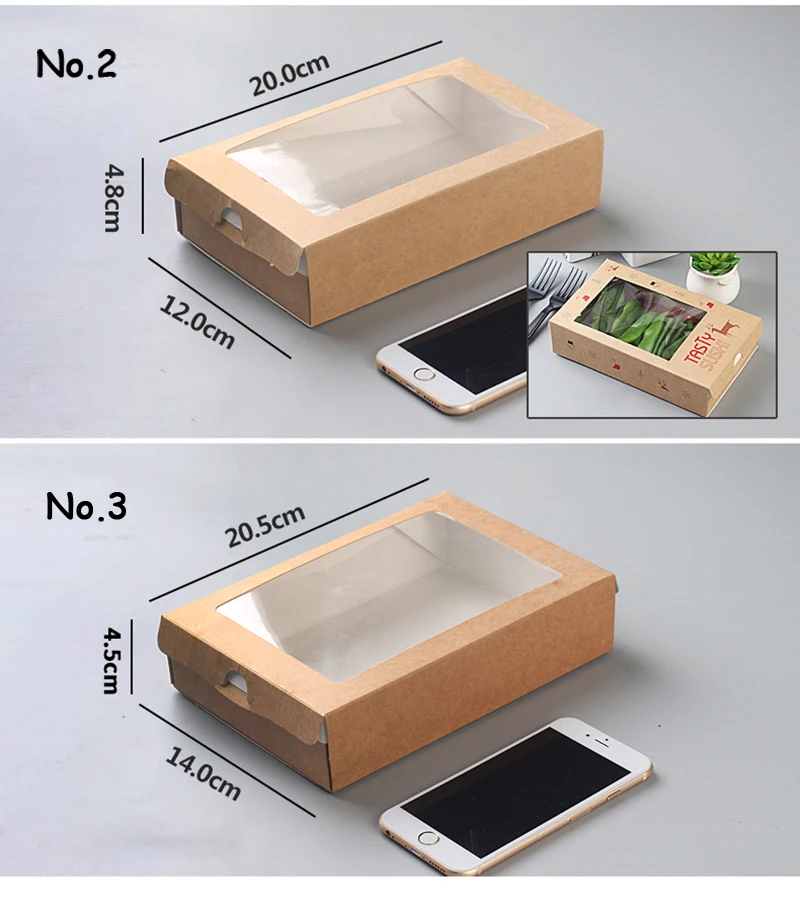 Упаковочная коробка для салата из крафт-бумаги одноразовый чехол для еды Push-pull Bento чехол s на вынос упаковочные инструменты на вынос упаковочные коробки 20 шт