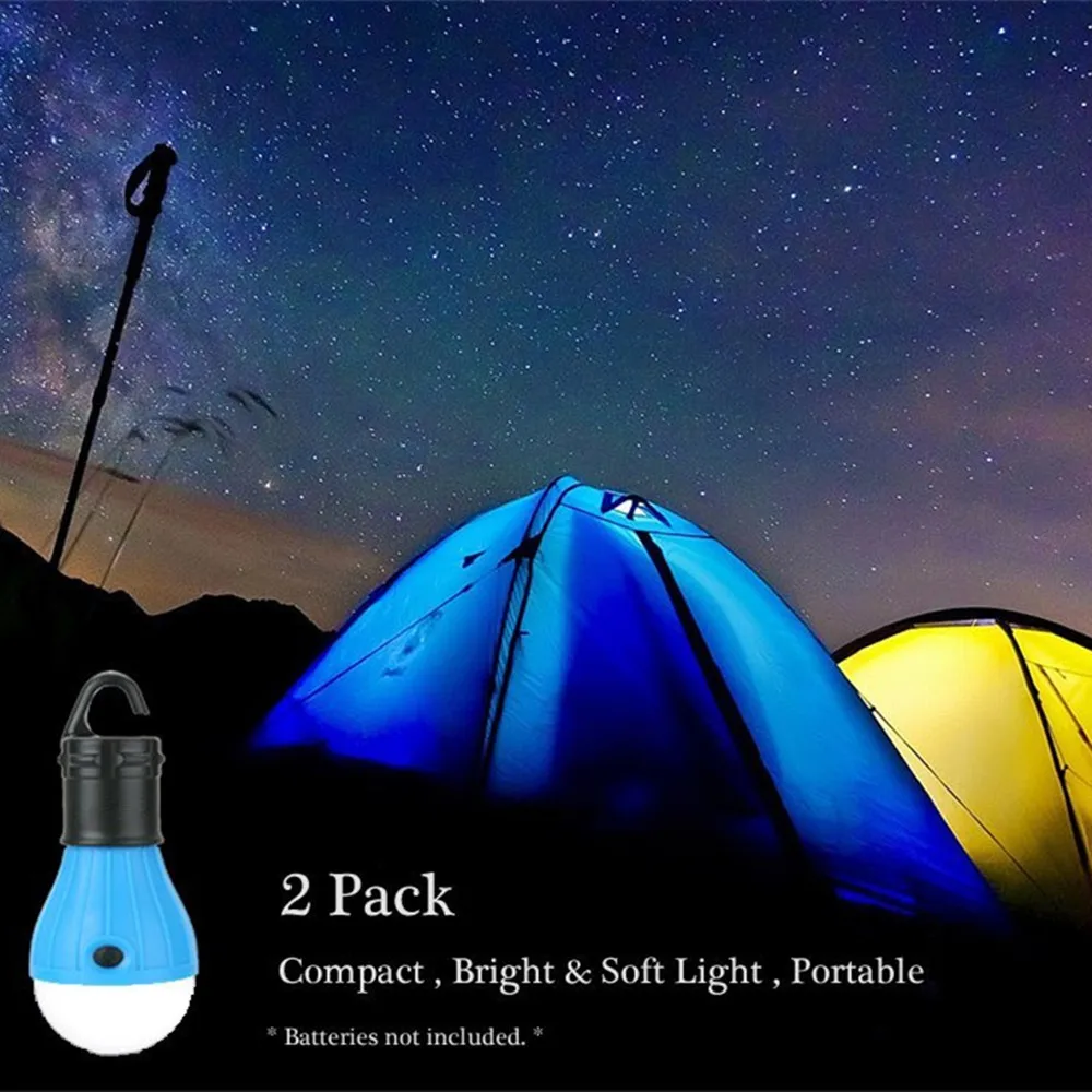 (2PCS) LED Tent Lamp Hurricane Emergency Tent Light Backpacking Hiking Fishing & Outdoor