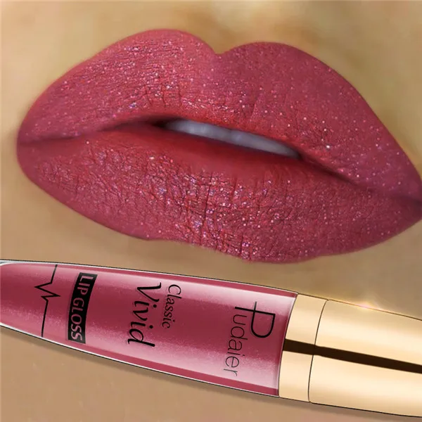 Pudaier Brand Glitter Liquid Lipstick Metal Metallic Shimmer Shining Waterproof Pigment Lip Gloss Tint Cosmetics Makeup - Цвет: 15