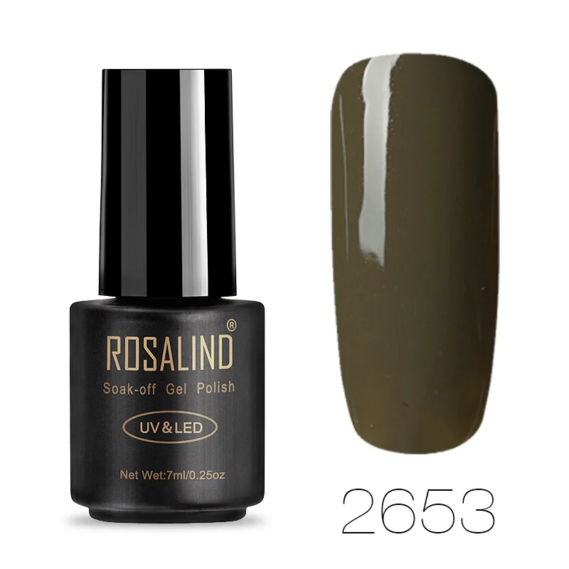 ROSALIND 7 мл кофейные цвета Гель-лак для ногтей для УФ-и светодиодной лампы дизайн ногтей без запаха Полупостоянный Гель-лак - Цвет: RA2653