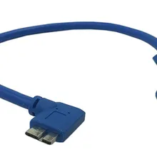 90 градусов Угловой USB Micro-B 10pin мужчина к USB 3,0 Тип B Женский кабель с Панель винта крепления отверстия для жесткого диска принтер синий