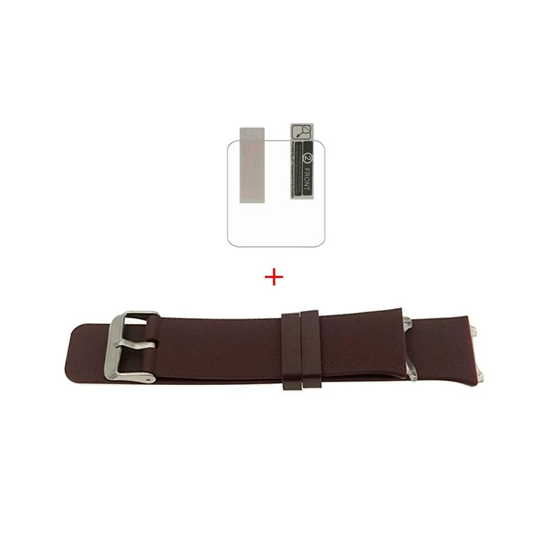DZ09 ремешок Смарт часы Smartwatch силиконовый сменный ремешок для наручных ремешков ремень для наручных часов+ HD защита экрана - Цвет: Brown Strap And Film