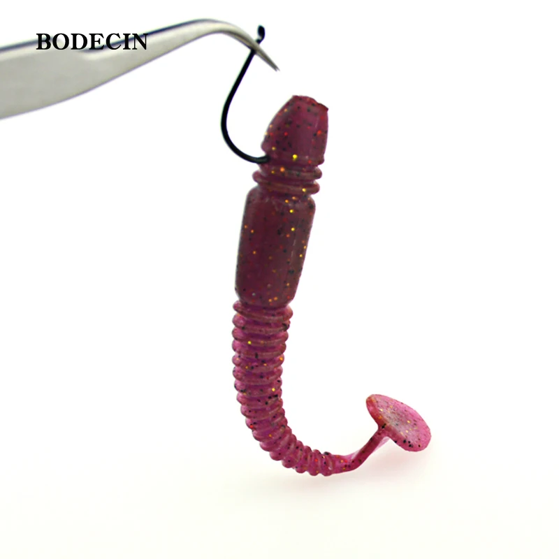 Worms Fishing Lure Silicone Lures Worm-shape Bait Soft Artificial Grub Bait Crankbaits Baits Tackle With Fishy Smell 75mm (10)