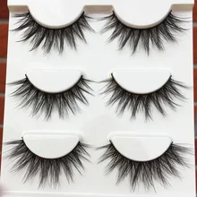 1 коробка из 3 пар натуральные Длинные Накладные ресницы ручной работы с крестиком грязные крылатые мягкие толстые накладные ресницы 0,07 инструменты для макияжа ресницы