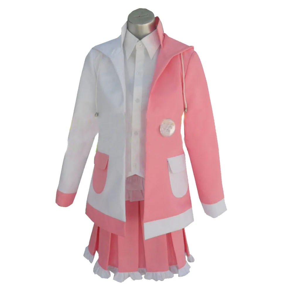 

2018 Peruca Dangan Ronpa 2 Danganronpa Monomi Cosplay Costume Pink and White