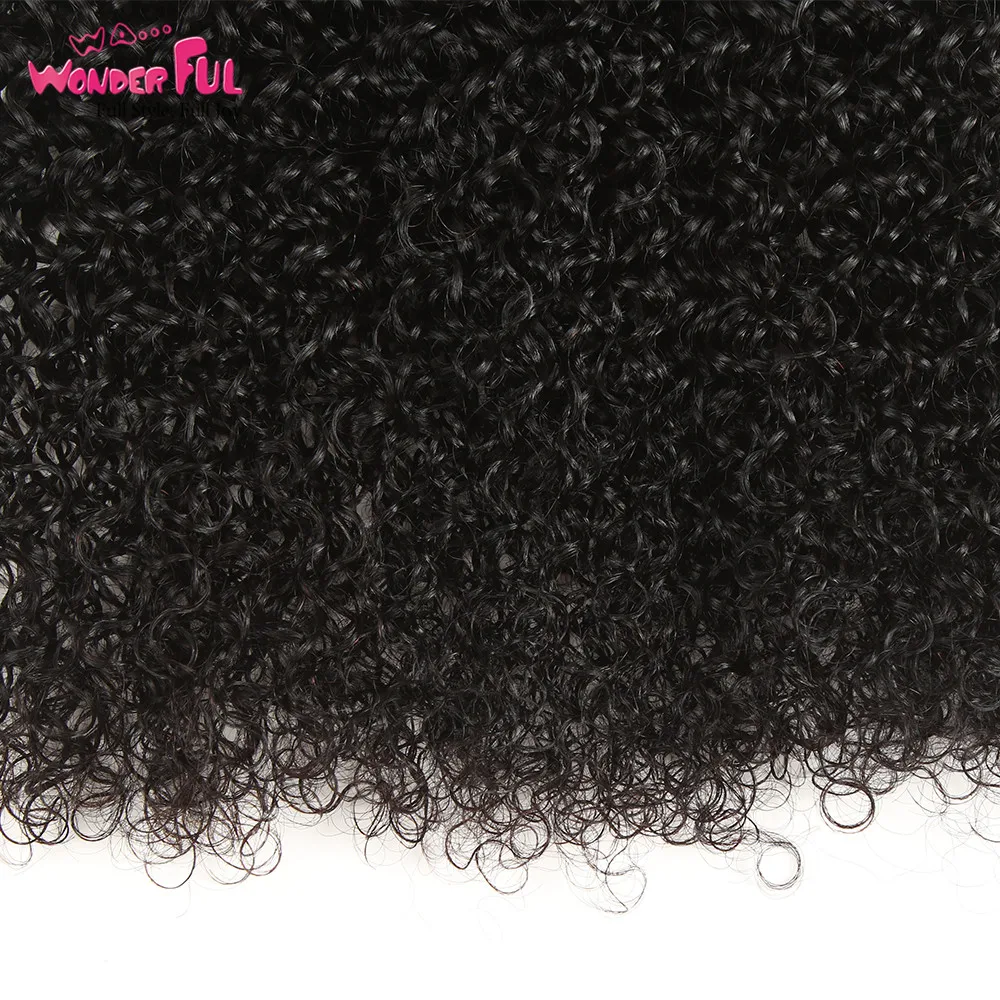 WA...WONDERFUL Kinky Curly 10"-30" M Indian Remy Hair Nature Color Brazilian Bundles Wholesale Hair Remy Hair Extension