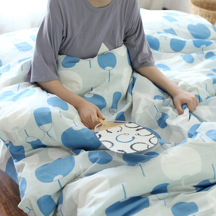 Cotton Japan Style Circular Fan comfortable bedding set king size duvet
