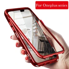 Magnetic Adsorption Phone Case for OnePlus 5T 6 6T 7 Pro OnePlus 7 Pro Tempered Glass Back Cover Metal Cases For Oneplus 7 1+7