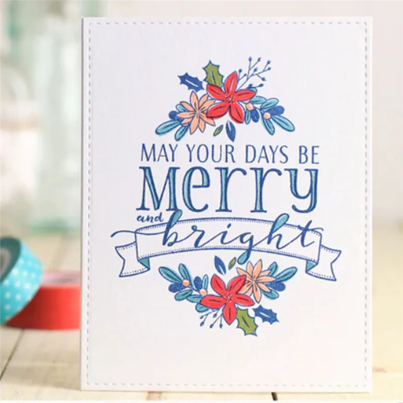 

Naifumodo Banner Flower Leaves Merry Die Cutting Dies for Scrapbooking Metal Die Cut Christmas Photo Scrapbook Album New 2019