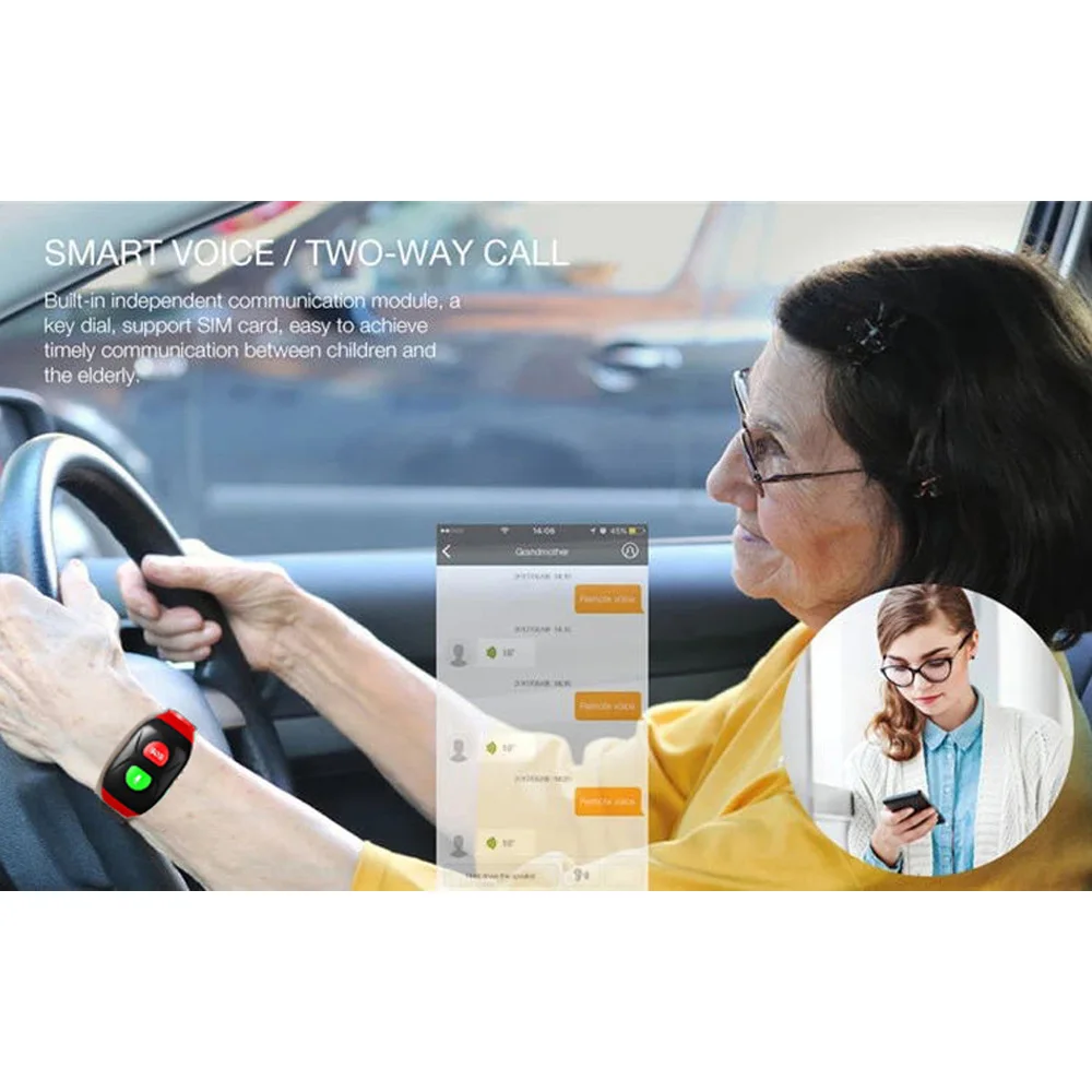 Смарт часы для пожилых людей с функцией GPS SOS вызова трекером позиционирования