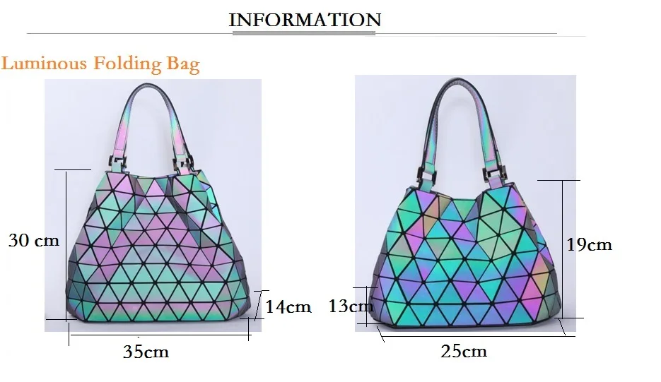 Дропшиппинг, светящаяся сумка, Женская Геометрическая латтическая сумка, высокая стеганая цепь, сумки через плечо, лазерные простые складные сумки