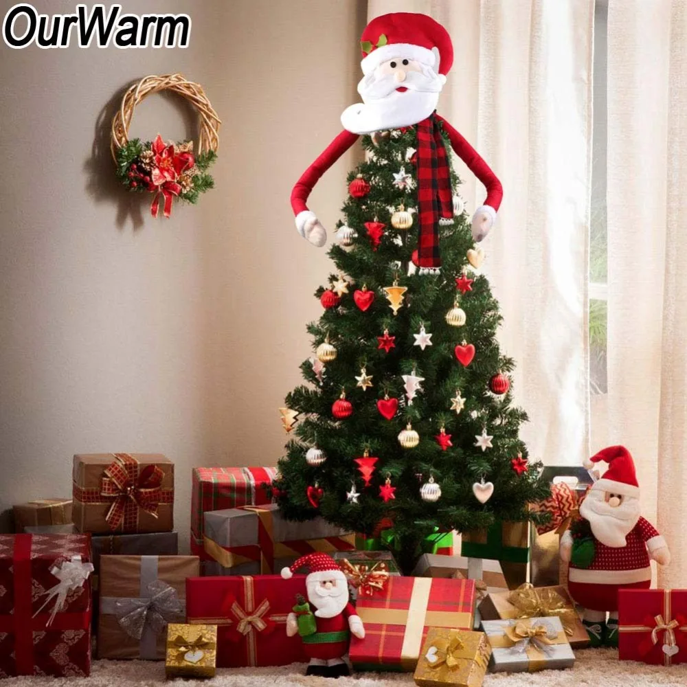 Теплая Рождественская елка большого размера, украшение Санта-Клауса, оленя, снеговика, Рождественская елка для дома, наружная Новогодняя продукция