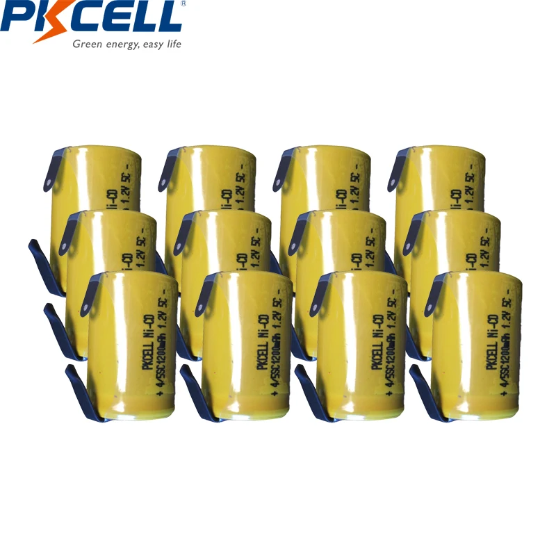 12pcs pkcell 4/5 SC battery 1200mah  Rechargeable Battery 1.2V 1200mAh power bank Ni-Cd 4/5SC accumulator