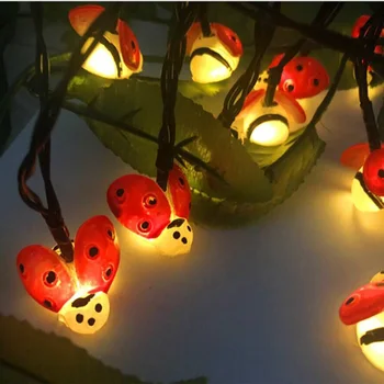 

2m 20leds Ladybug LED String Lights Sweet Insect Lanterns Lamp Battery Operated Christmas Festival Party Bar Decor Garland Light