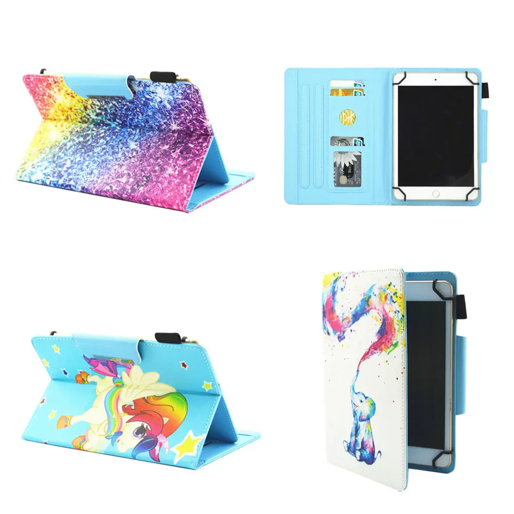 8.0 inch Universal Tablet Cover Printed PU Leather Stand Cute Case For