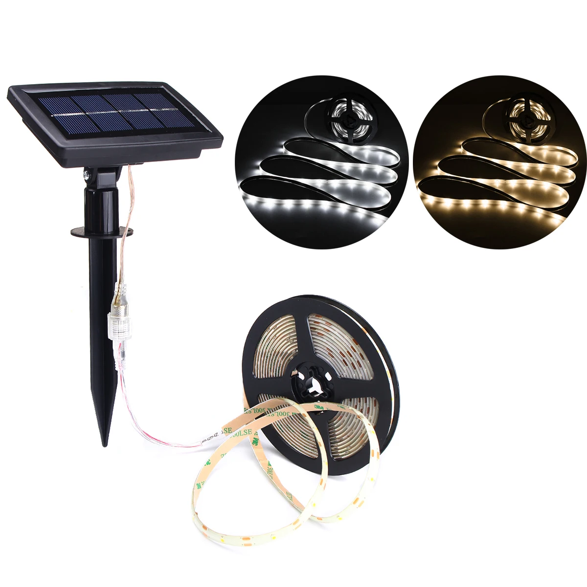 5M SMD2835 Waterproof Solar Powered LED Strip Light for Christmas Outdoor Garden Decor DC12V