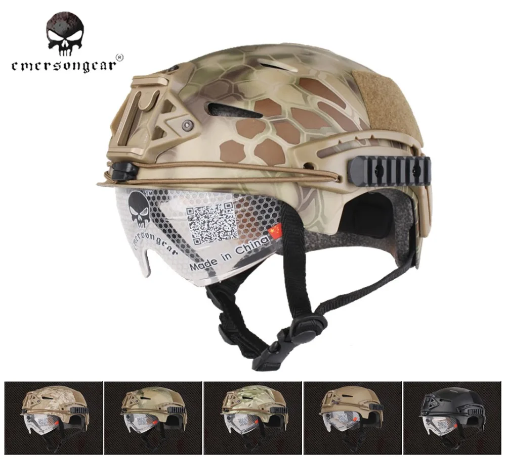 EMERSON EXF шлем для страйкбола боевой со стеклом EM8981|helmet music|helmet quick release bucklehelmet source |