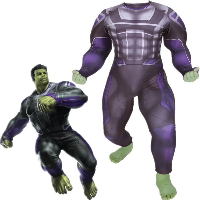 Avengers 4 Endgame Hulk Cosplay Costume Superhero Robert Bruce Banner Zentai Bodysuit Suit Jumpsuits