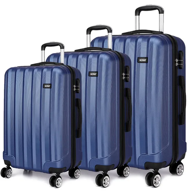 KONO Rolling Hand Hold Luggage Travel Suitcase Hard Shell PC 4 Wheels ...