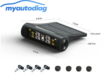 

4 Internal / External Sensor Smart Tyre pressure Car TPMS Tire Pressure Monitoring System LCD Display Auto alarm system