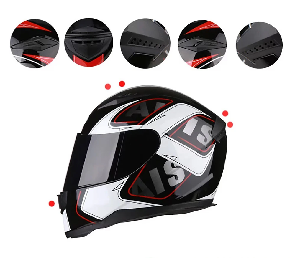 AIS мотоциклетный шлем, дышащий шлем для мотокросса, шлем для езды на мотоцикле с различными объективами