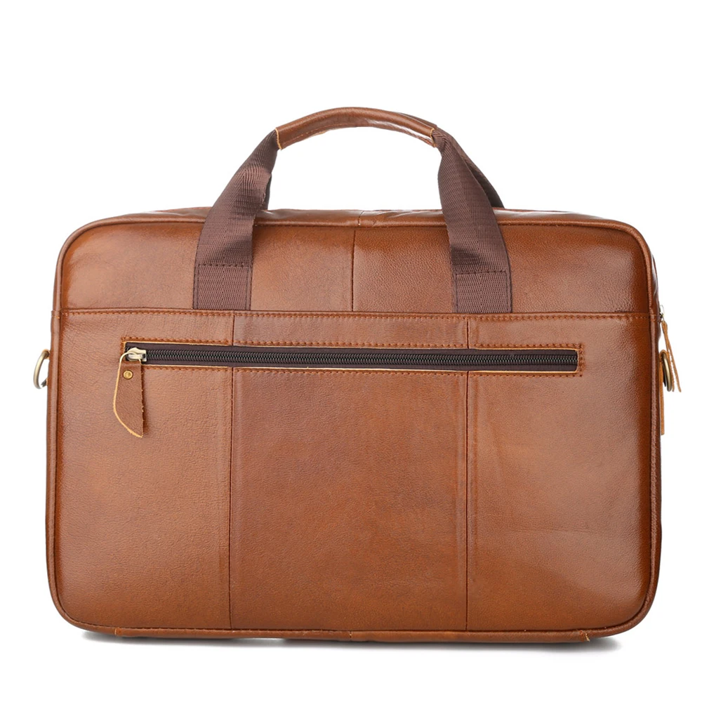 Новинка, деловой повседневный мужской портфель из натуральной кожи, сумка 15 дюймов, кожаная сумка для ноутбука, многофункциональные сумки через плечо для компьютера