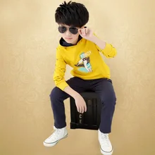 Children’s clothing 2016 male child spring set child 100% cotton sweatshirt child casual twinset spring