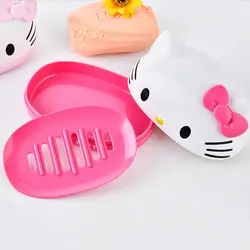Hello kitty мыло коробка мультфильм мыло держатель аксессуары для ванной комнаты плиты ванная комната коробка для хранения интимные аксессуары