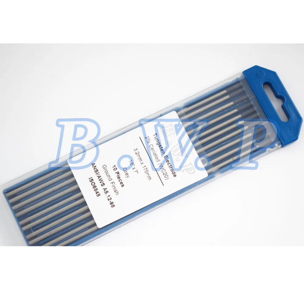 10Pcs 2 Ceriated Tungsten Electrode Grey 1/8"x7" 3.2mmx175mm TIG