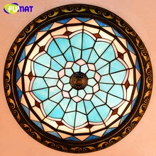 FUMAT Glass Art Ceiling Lamp Vintage Creative Glass Lamp For Living Room Stained Glass LED E27