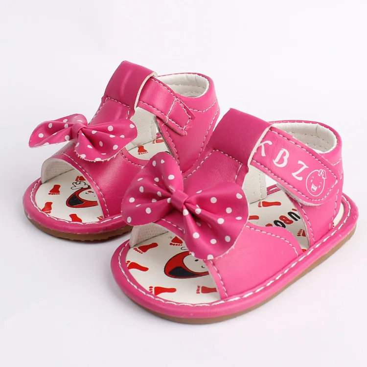 Летняя обувь для маленьких девочек 0-2 лет; сандалии с бантом для новорожденных; повседневная обувь в подарок на день рождения - Цвет: 1