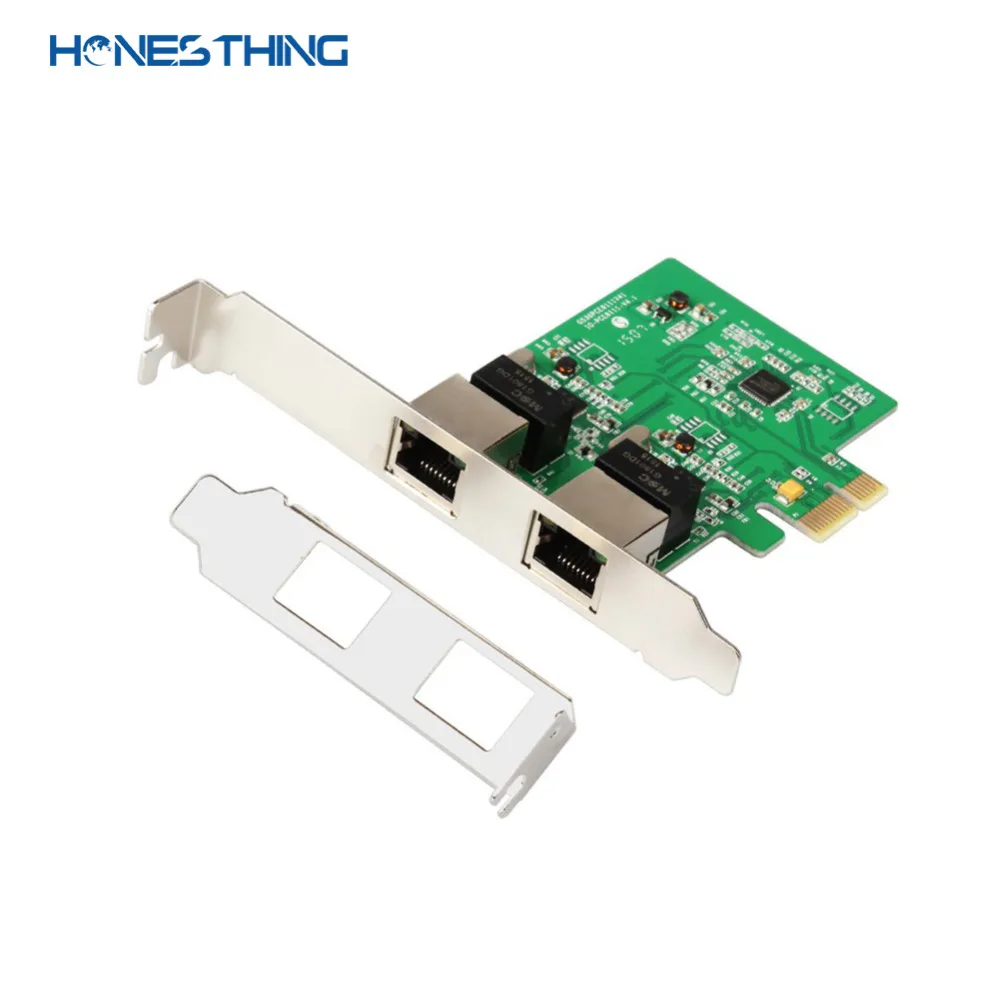 HonesThing PCI-Express Dual Gigabit Ethernet RJ45 Port Adapter 101001000 Network LAN Controller Card RTL8111 Low Profile Brack 3
